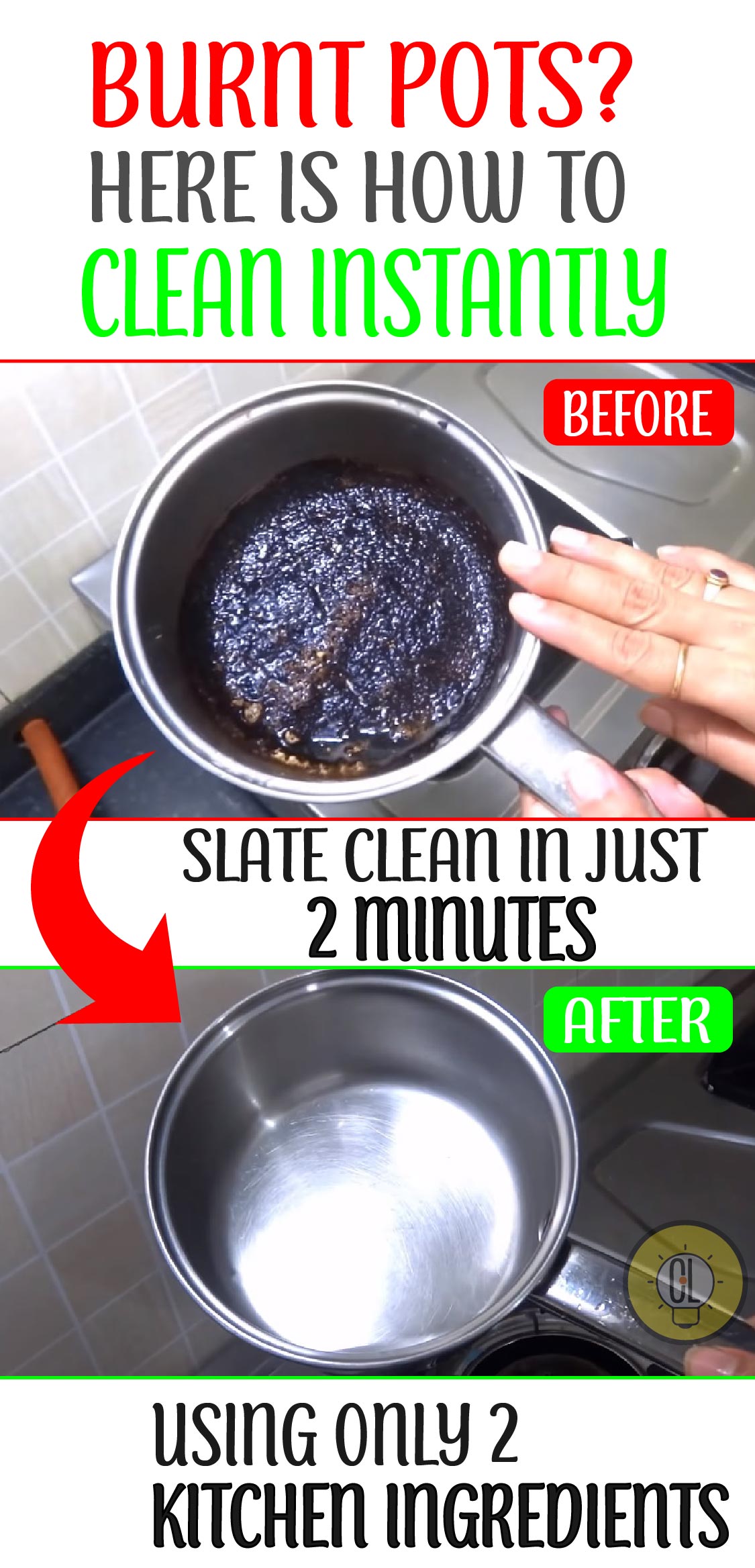 how to clean burnt steel pots