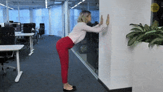 back pain wall stretch exercise