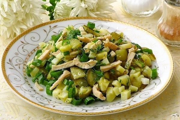 Yummy Salad With Squid Pickled Cucumber For Your New Year Table