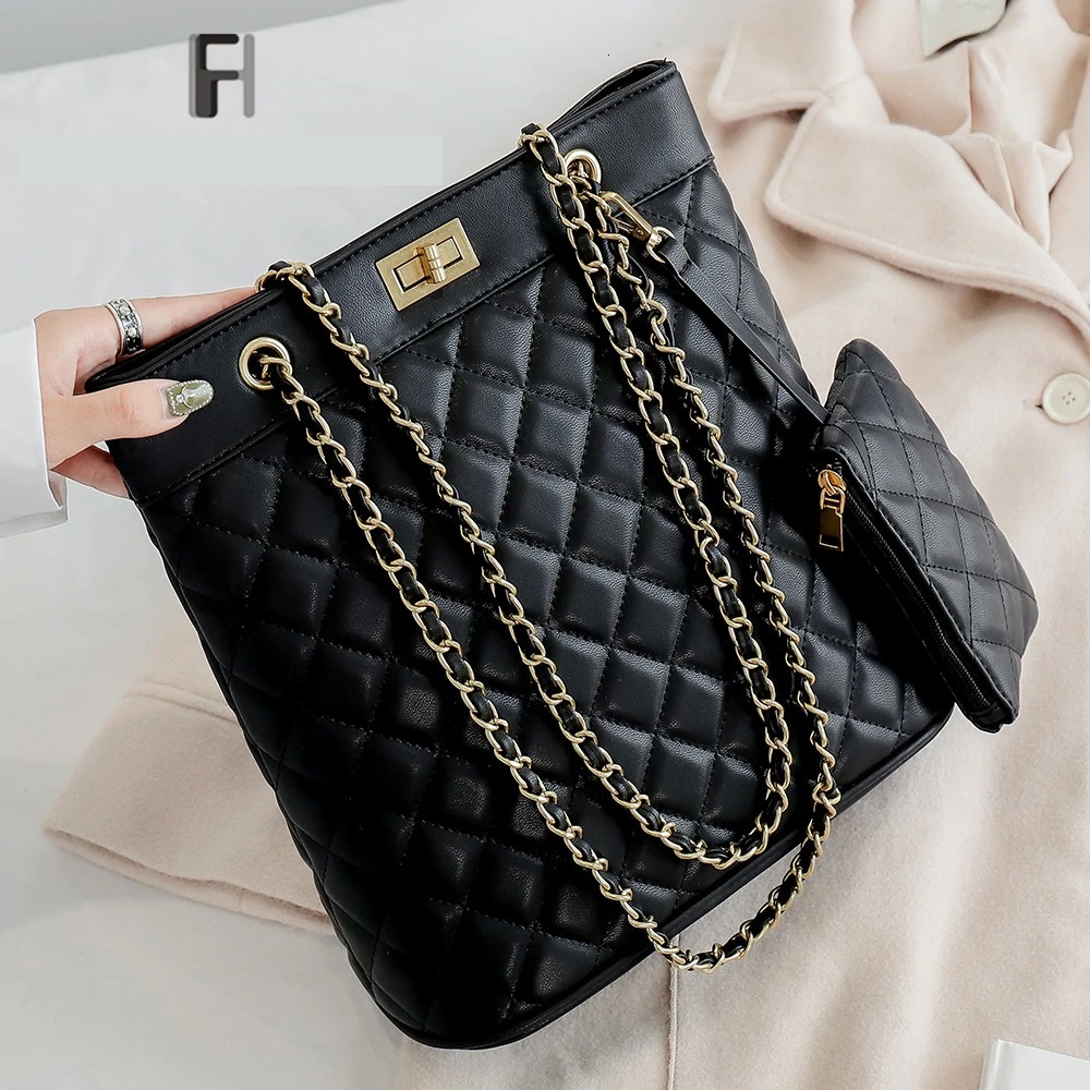 Herald Fashiontice Shoulder Bag Quality PU Leather Solid Chain