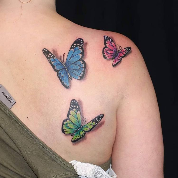 best colorful butterfly tattoos back tattoos