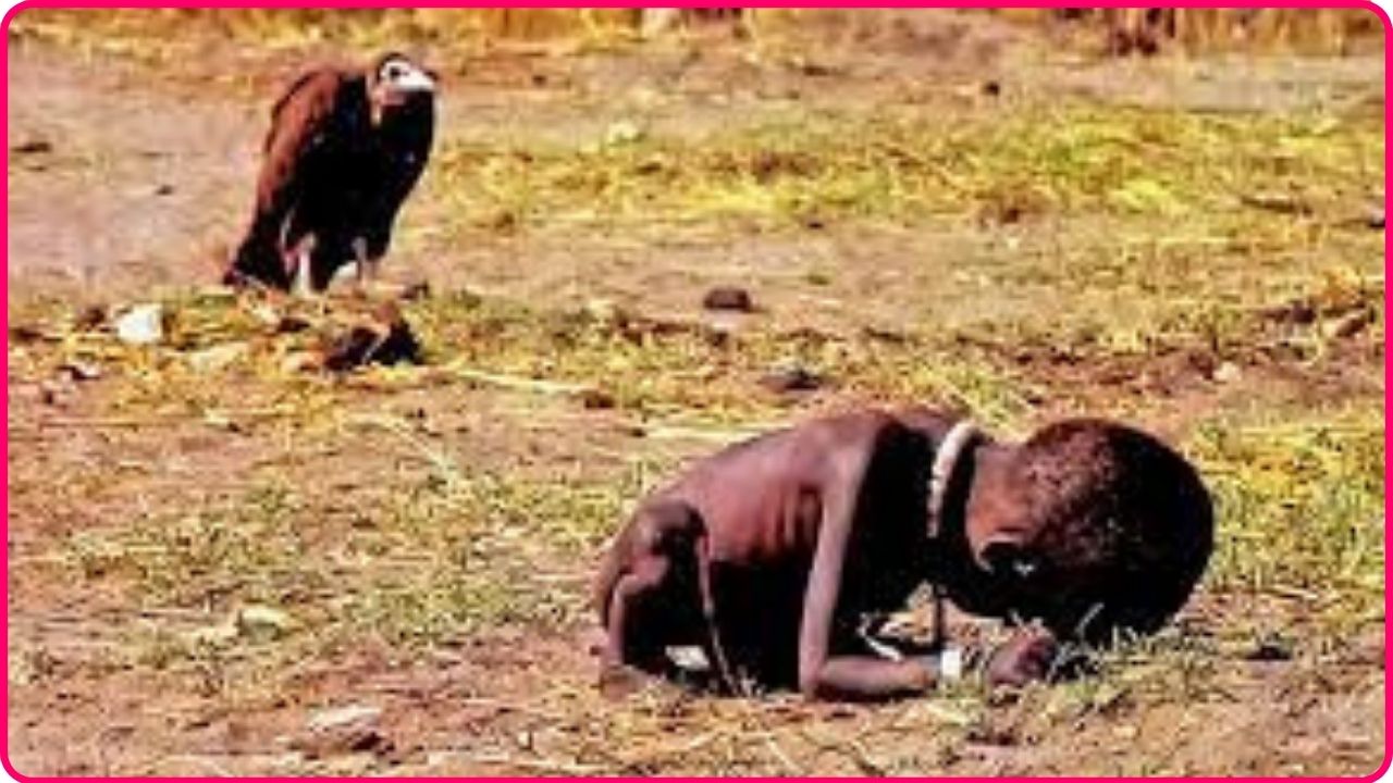 images with powerful stories The vulture and the little girl