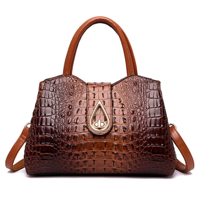 retro style womens handbag corocodile leather