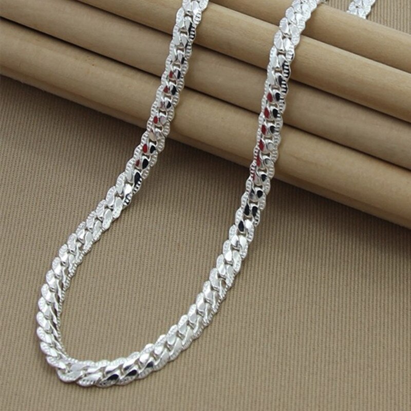 silver snak chain necklace for women