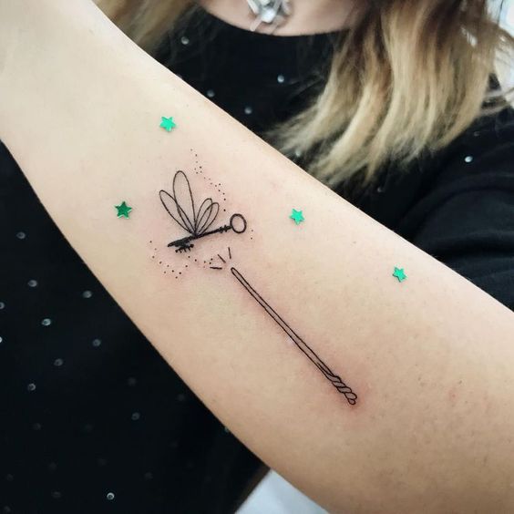 harry potter tattoo key with wings