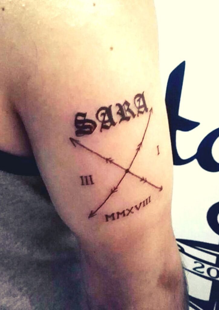criss cross arrow tattoo