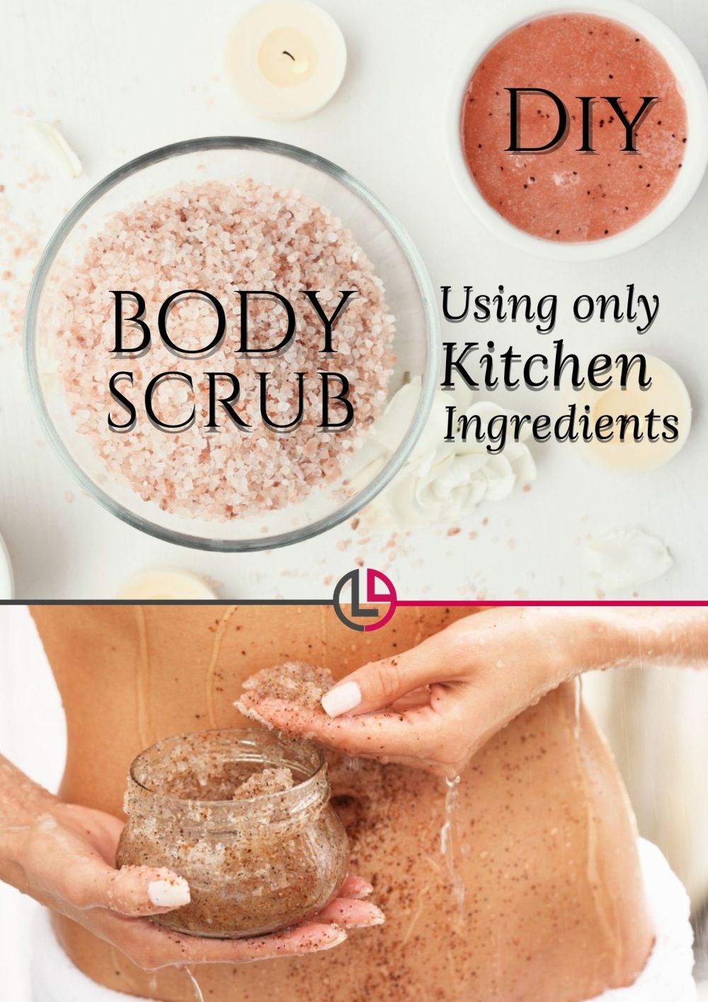 diy body srub with kitchen ingredients