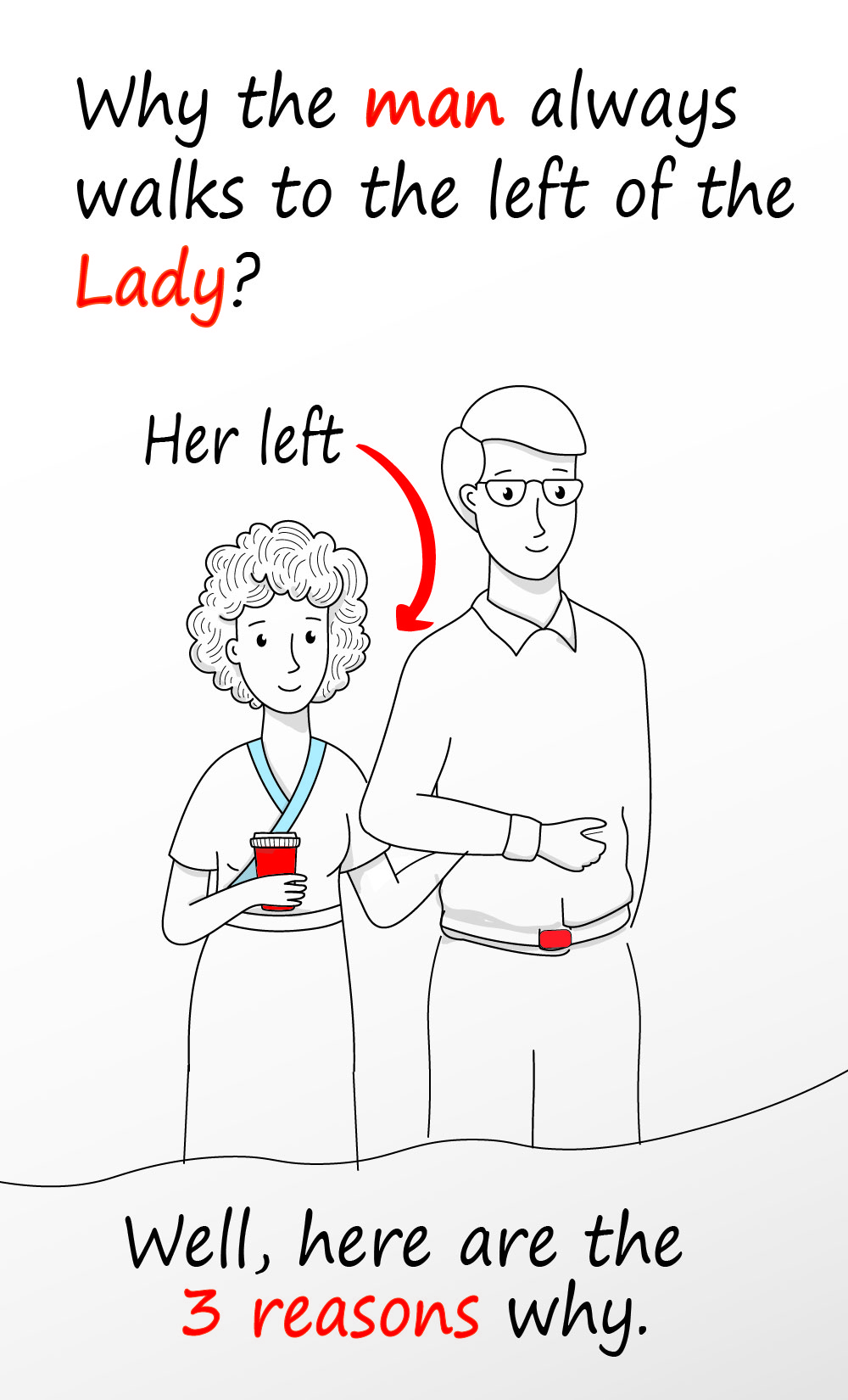 why the man always walks to the left of the lady 01