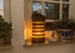 make your own diy wood log christmas lamp for your winter home